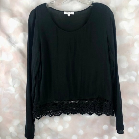 dELiA*s Tops - Delia*s Black Long Sleeve Blouse with lace Medium
